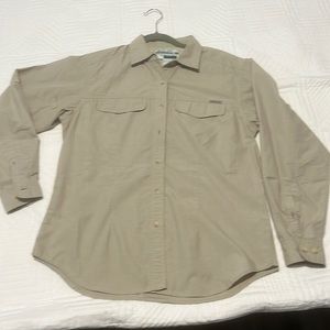 Exofficio women’s khaki cotton blend Buzz Off shirt S NWOT hiking/safari